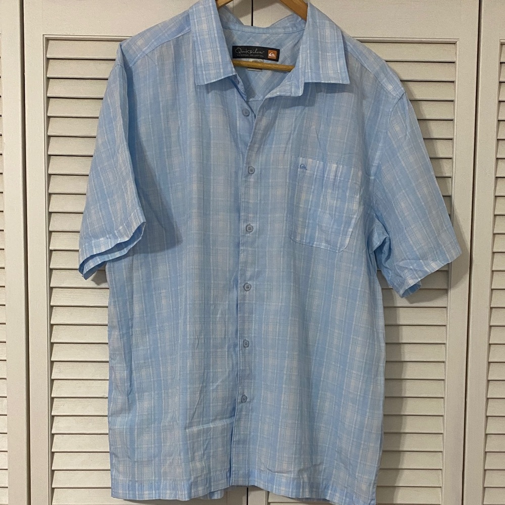 Quiksilver Light Blue Plaid Men's Shirt